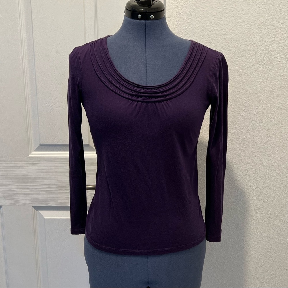 Loft petite long sleeve purple top
